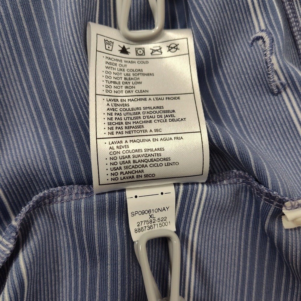 Nike Golf Fit Dry Polo Shirt Womens XL Blue White Striped Short Sleeve - Picture 9 of 11